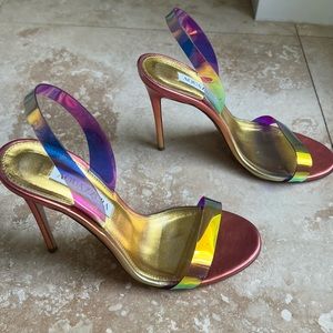 Aquazzura So Nude Iridescent Slingback Sandals